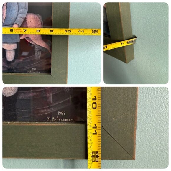 Vintage 1988 Norma Schneeman Framed Art Print Of Child With Horse In Green Wood - Picture 9 of 9